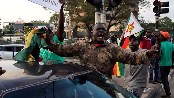  Scenes of jubilation on the streets of the capital