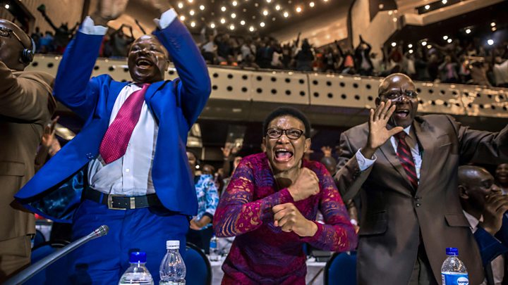 MPs cheered and celebrated as the resignation was announced