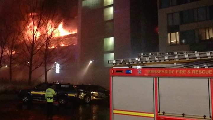 Liverpool Echo Arena Car Park Fire Destroys 1 400 Vehicles Bbc News