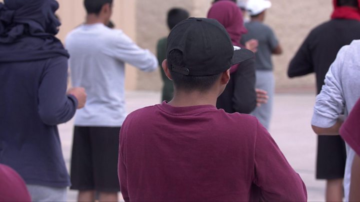 Migrant boys detained in a former Walmart in Texas