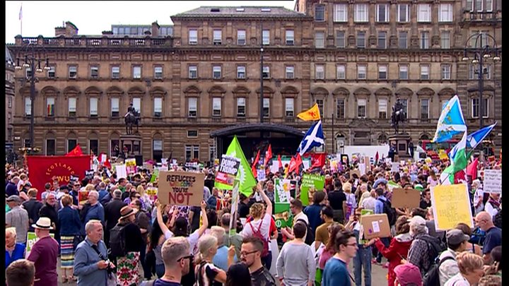 Image result for Trump to play golf at Turnberry as protests continue