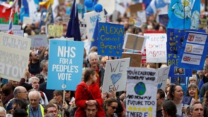 Brexit March Million Joined Brexit Protest Organisers Say Bbc News 