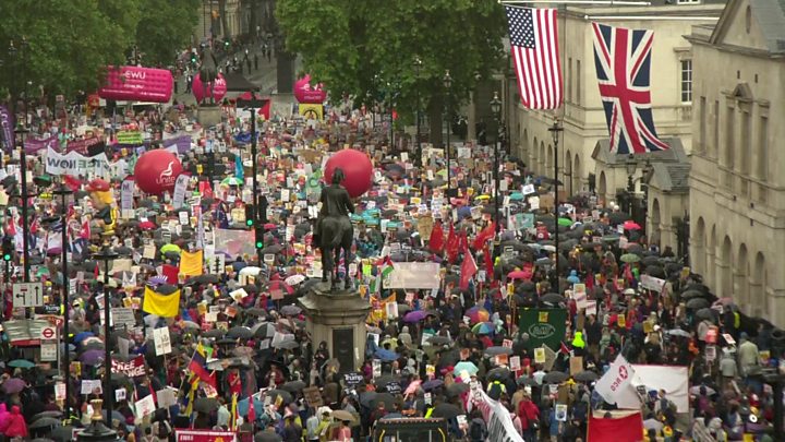 Trump Praises Extraordinary Us Uk Alliance On State Visit Bbc News