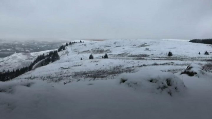 Snow And Flooding Causes Traffic Disruption In Wales Bbc News