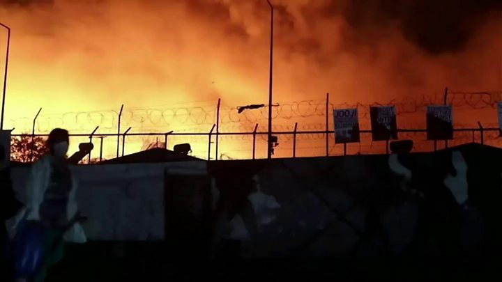 移民危机：希腊移民聚居营地大火1.3万人流离失所，起火原因众说纷纭（组图） - 1