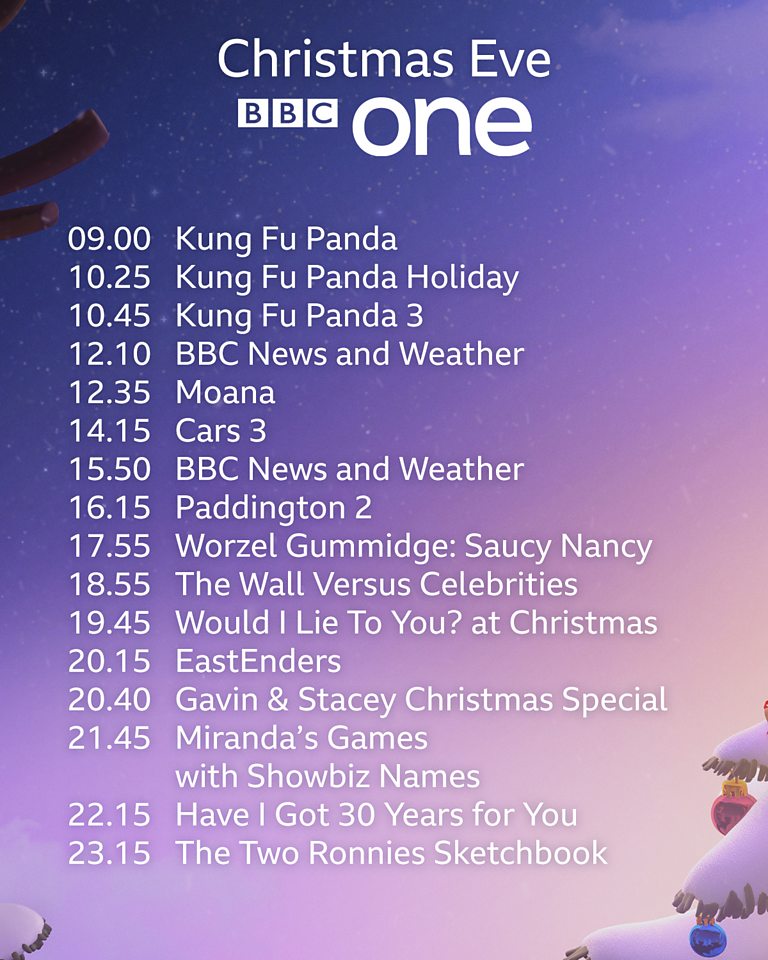 BBC BBC One Christmas and New Year Schedules 2020