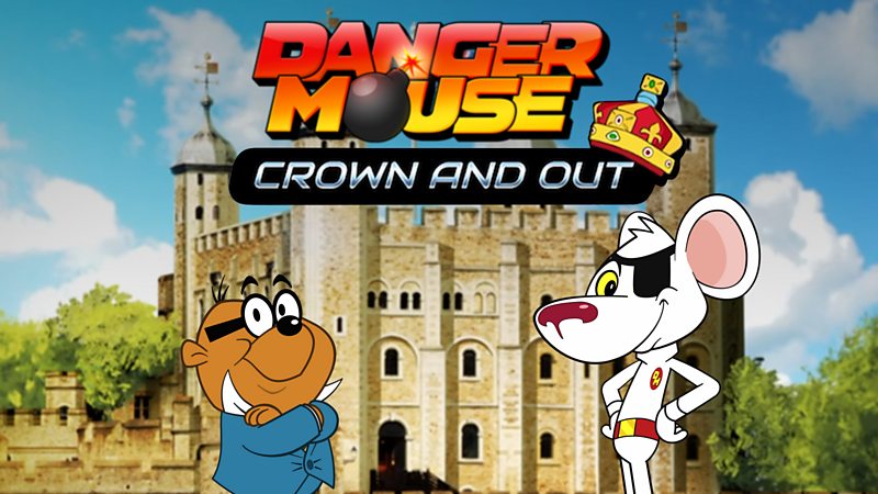 Danger Mouse & Penfold in front of a palace