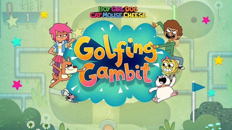 Game characters playing golf