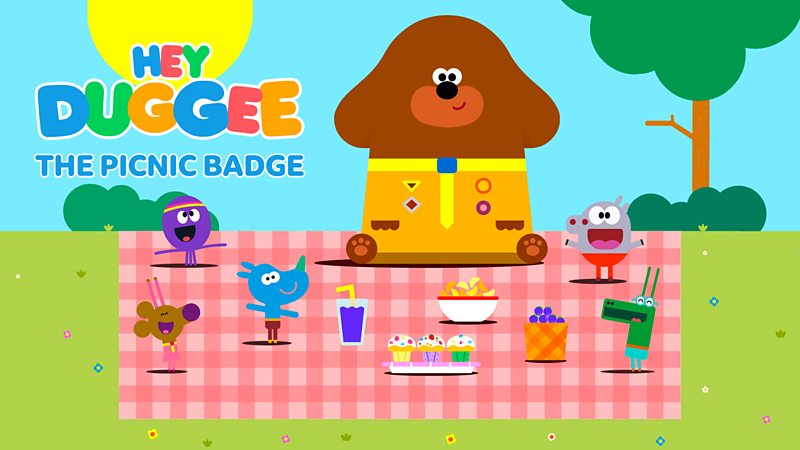 Duggee sat having a picnic with his friends