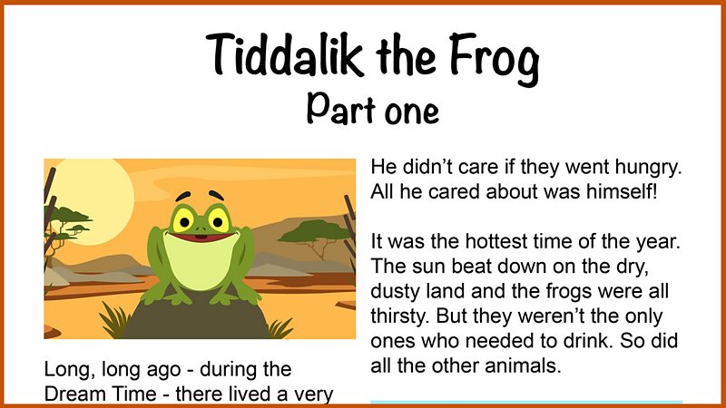 English Ks1 Tiddalik The Frog Bbc Teach 