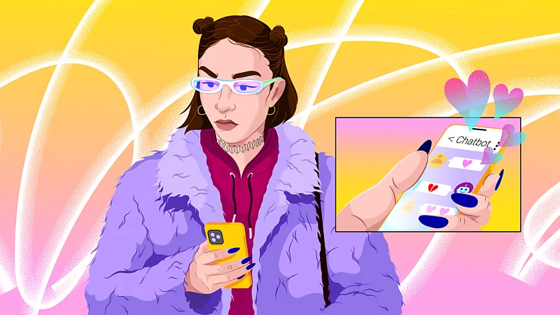 AI chatbots are simulating romantic attachment – but is it just a cynical ploy to get people to engage with the tools? (Credit: Estudio Santa Rita)