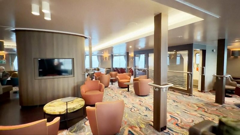 The interior of a cruise ship is pictured
