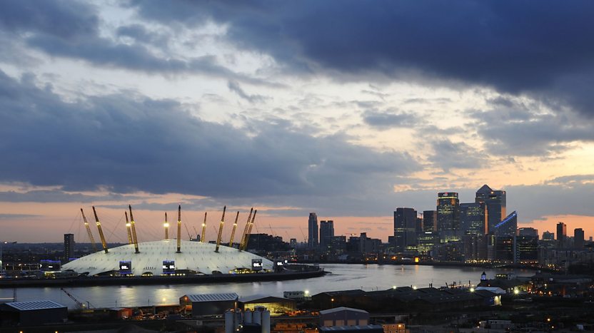 The millennium dome or O2 arena in London