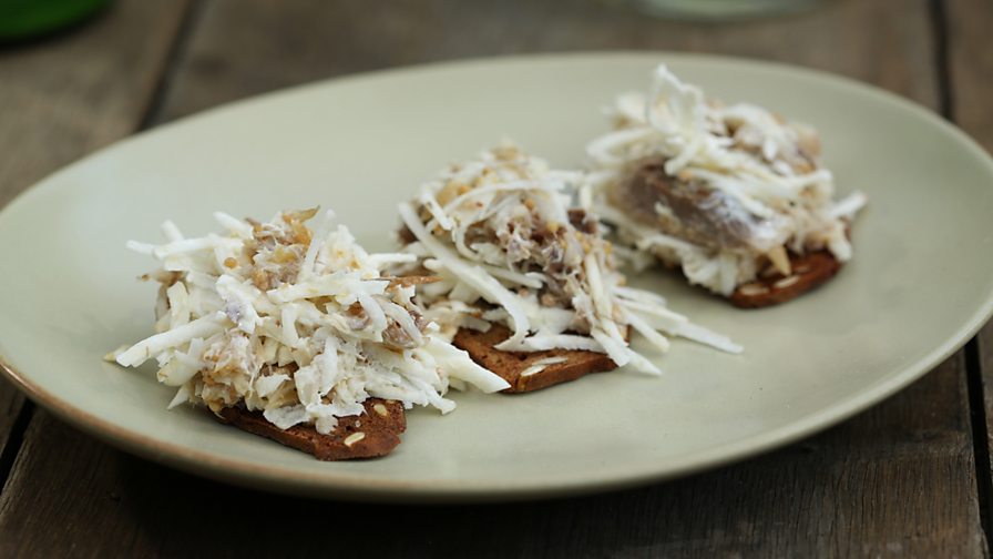 BBC One Nigel Slater's Dish of the Day, Series 1, One Pan Wonders, Smoked mackerel coleslaw