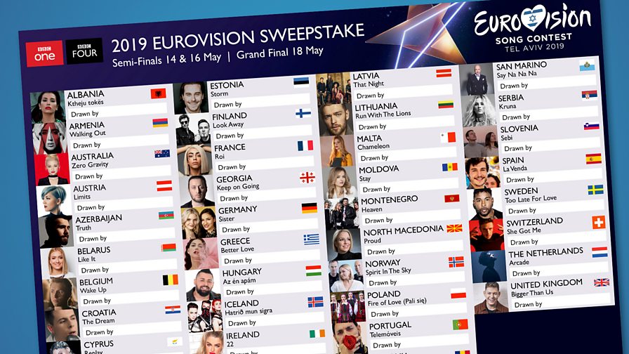 Bbc One Eurovision Song Contest Eurovision 2019 Party Pack