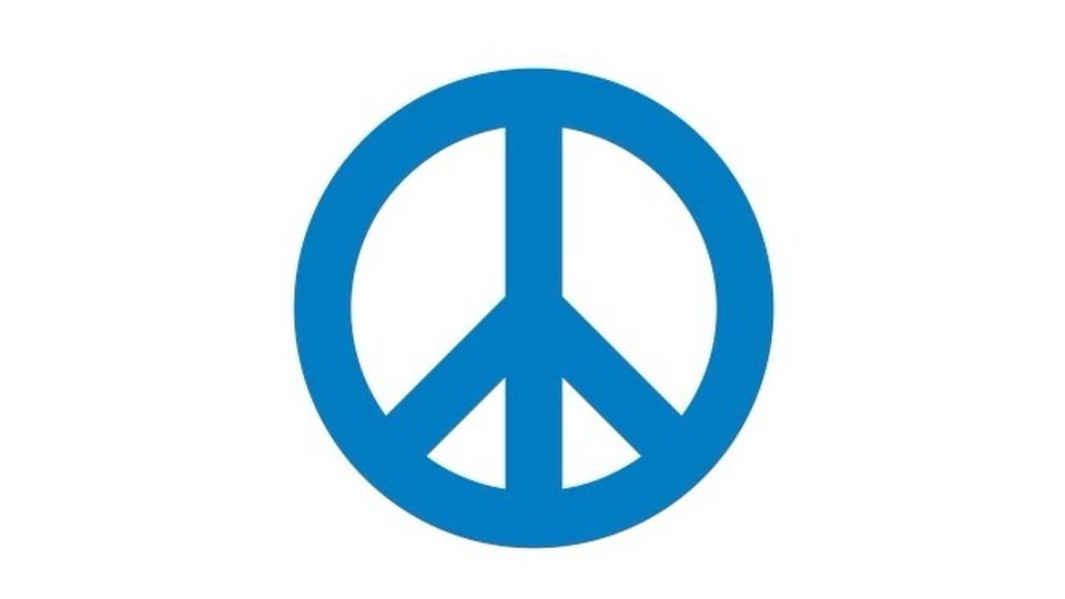 blue peace sign