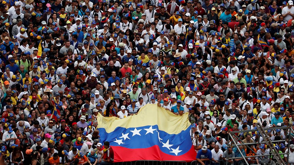 Thousands gather for rally against Venezuela's Maduro