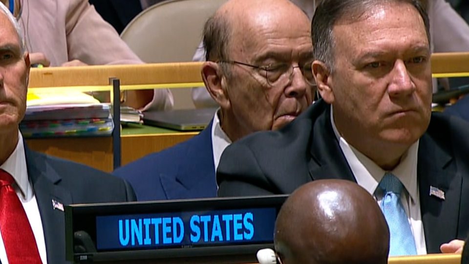 Trump's UN General Assembly speech appears to put some to sleep's UN General Assembly speech appears to put some to sleep