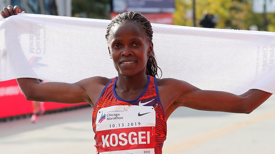Image result for pic of Brigid Kosgei breaks Paula Radcliffe's women's marathon record