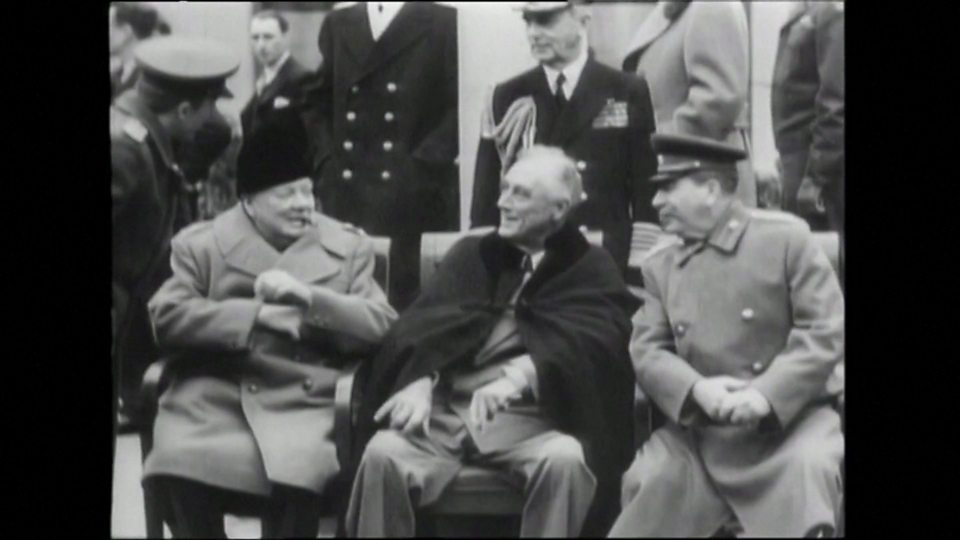 Churchill Roosevelt Stalin Conference World War 2 WWII 8 x 12 Photo Picture