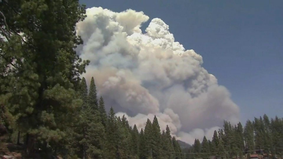 The blaze, dubbed the Creek Fire, has swept across thousands of acres in the Sierra National Forest