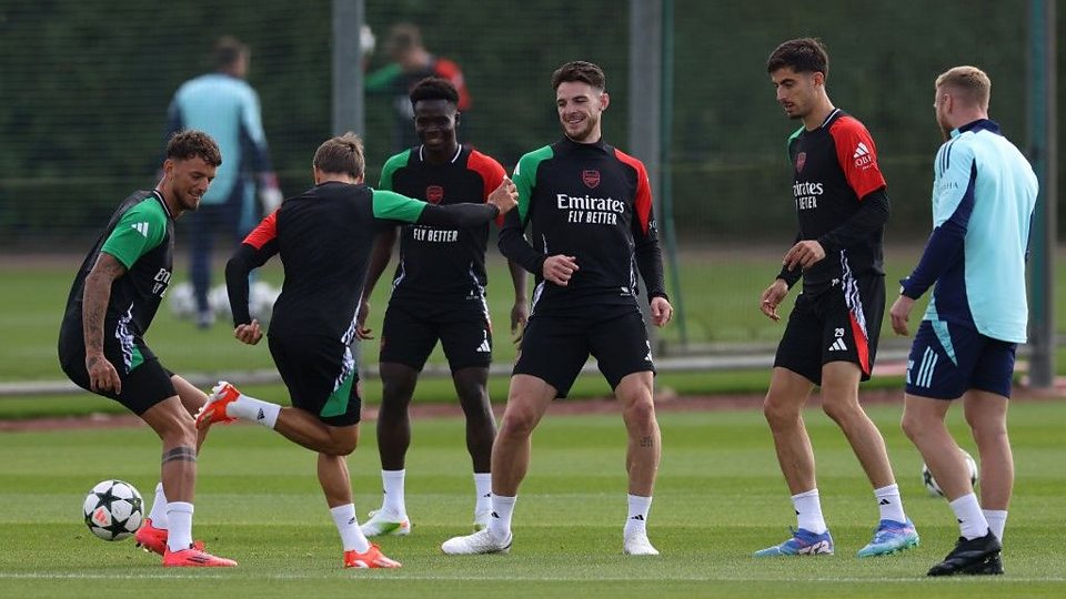 Arsenal Champions League training