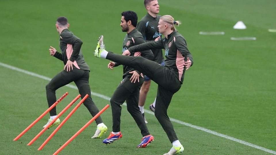 Man City Champions League training