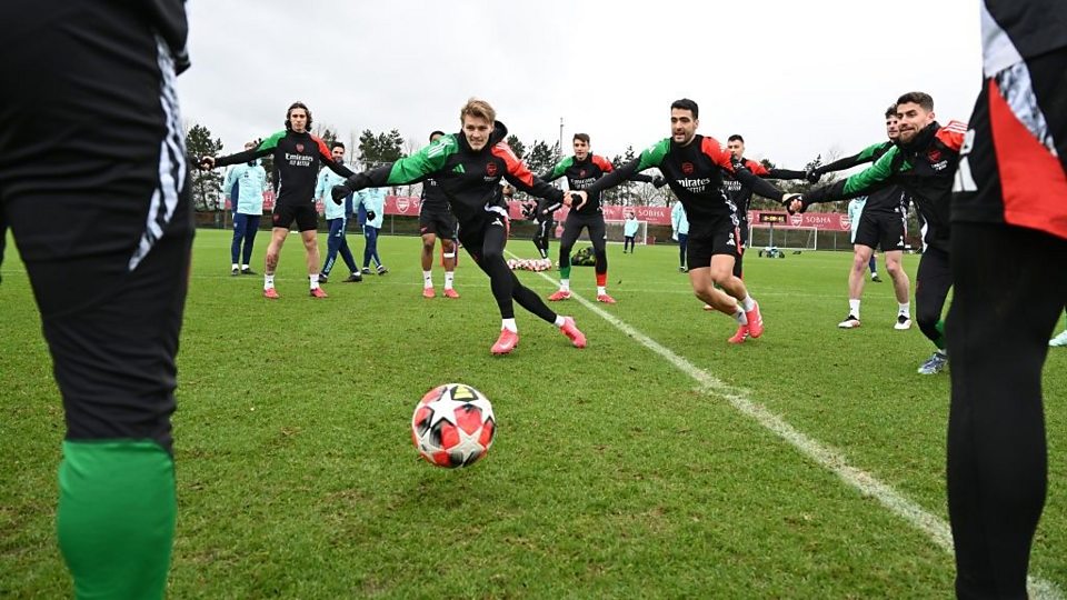 Arsenal's Champions League training before PSV