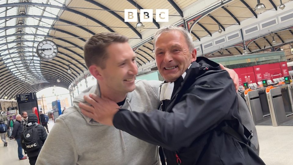 Emotional dad and son reunite after League Cup win