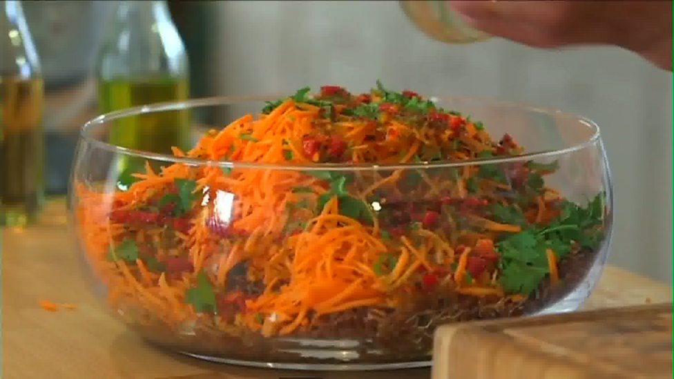 BBC Two - Mary Berry Cooks, Summer Lunch, Fiery Red Rice and Carrot Salad