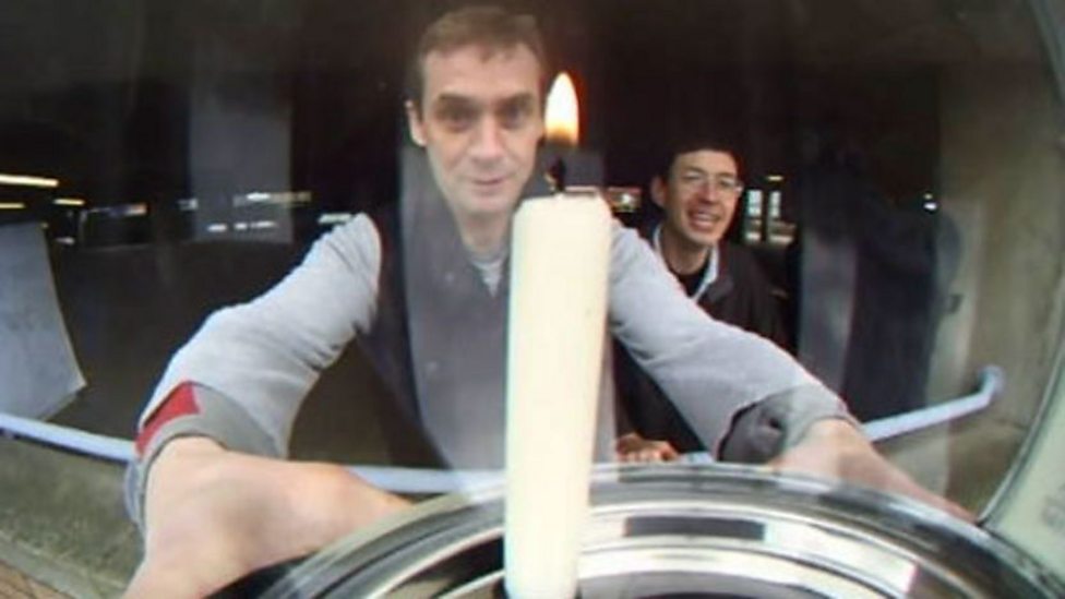 BBC One Bang Goes the Theory, What does a candle flame look like in