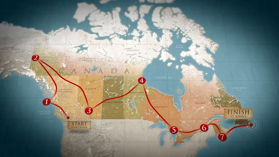 BBC One Race Across the World, Series 3, Episode 1, A race across Canada