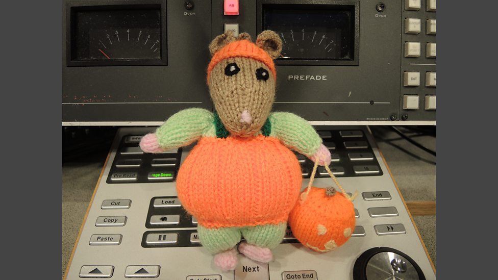 BBC Halloween Hamsters knitted by listener Allison in Acklam