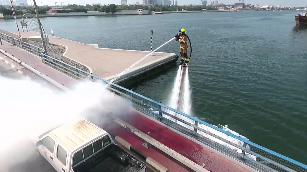 Firefighters in Dubai using jetpacks to help them fight fires CBBC