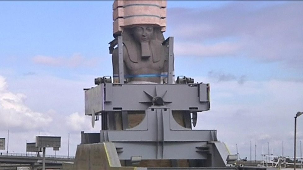 Ancient Egyptian statue Ramesses II moved to new home