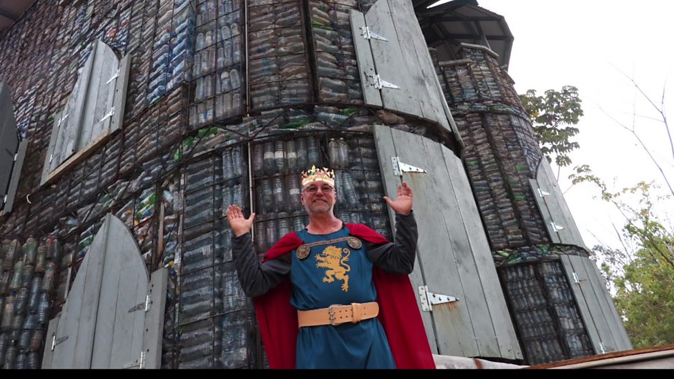The castle made out of plastic bottles!