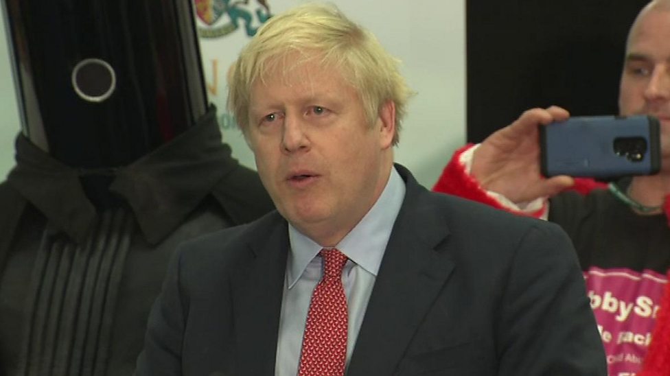 Boris Johnson speaks as Conservatives win election