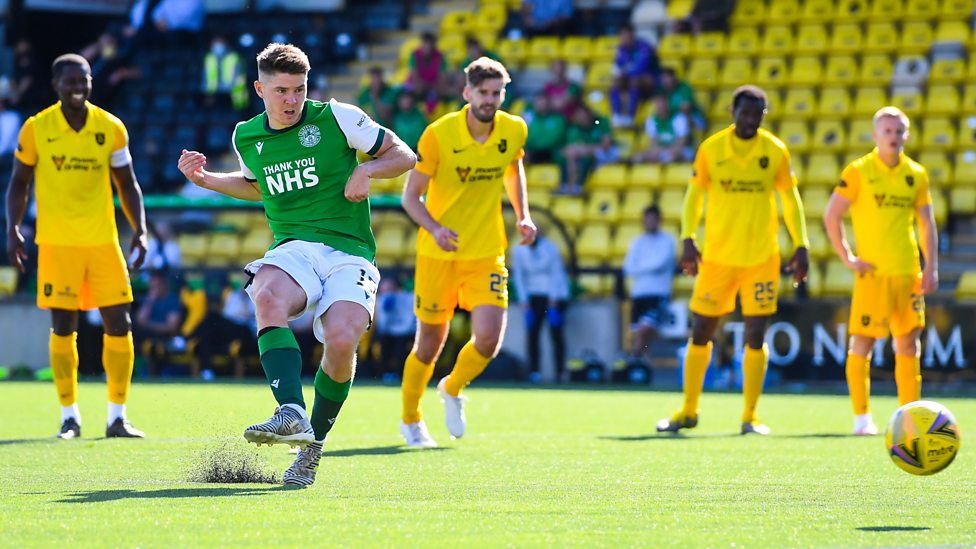 Kevin Nisbet nets first Hibs goals with hat-trick against Livingston - BBC Sport