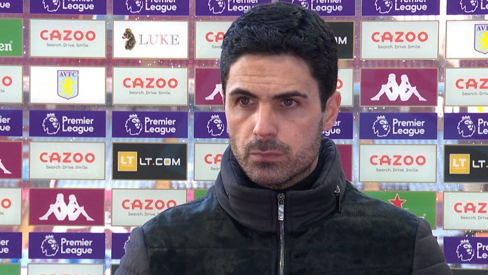 Arteta 'extremely disappointed' after Villa defeat