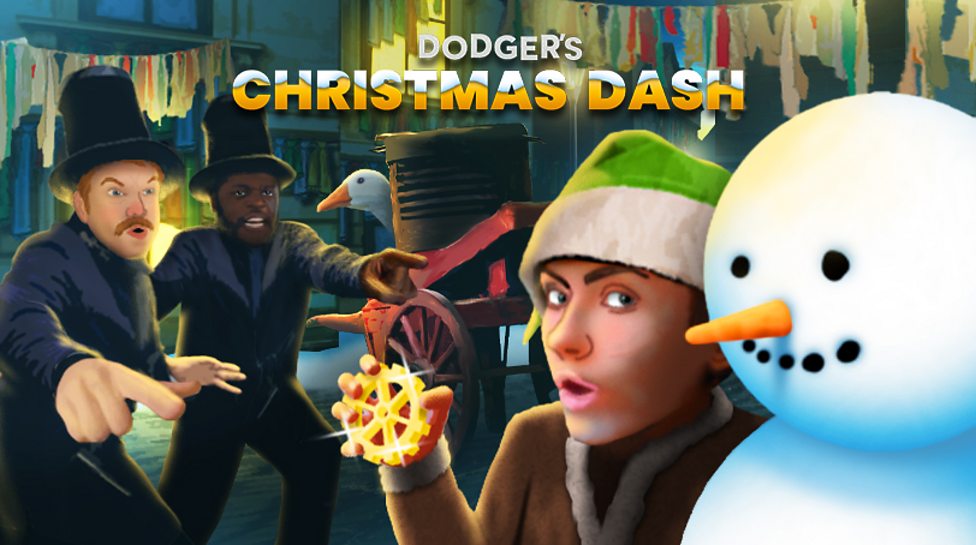 Dodger Christmas Dash game hero image.