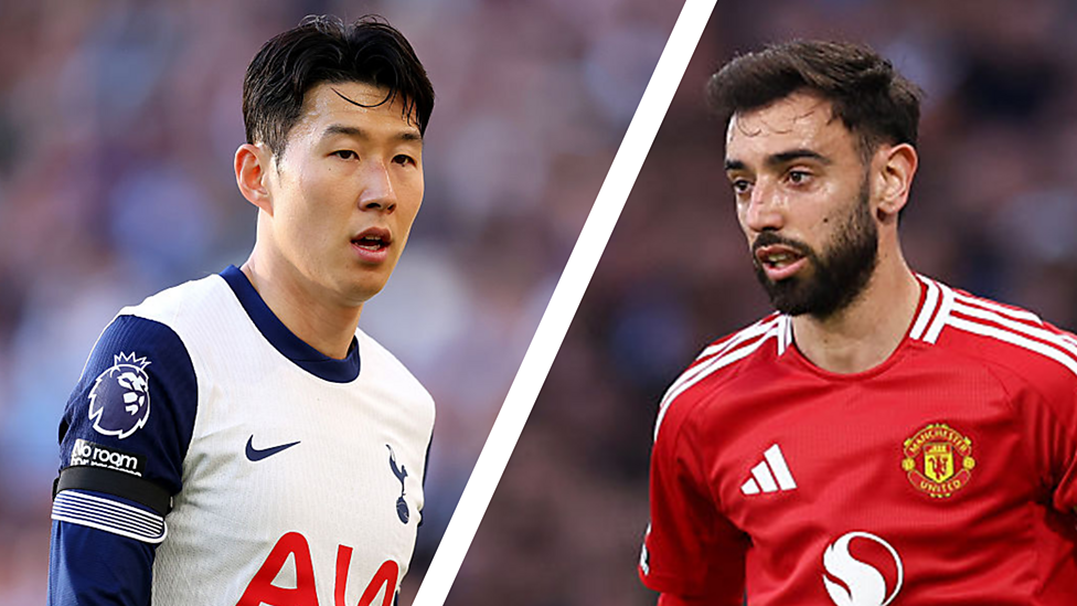 Son Heung-min and Bruno Fernandez 