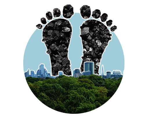 بصمات أقدام مليئة بالفحم وغابة