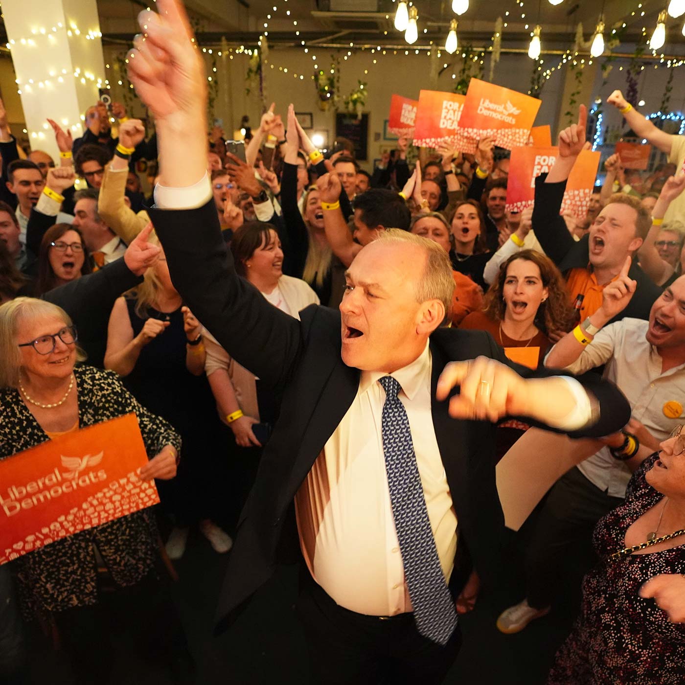 Liberal Democrat leader Sir Ed Davey at the London Art Bar in central London - 5 July 2024