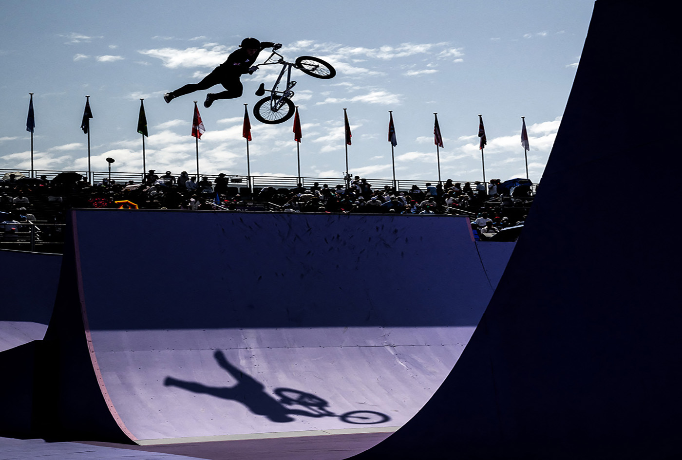 Britain's Kieran Darren David Reilly competes in the Men's Cycling BMX Freestyle Park Final 