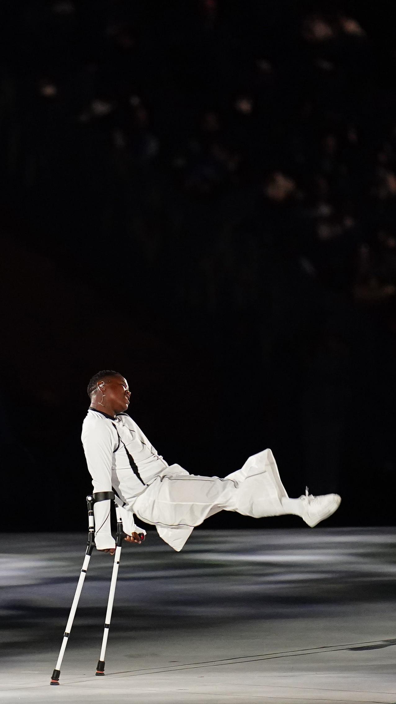 Dancer Musa Motha performs during the opening ceremony in Paris - 28 August 2024