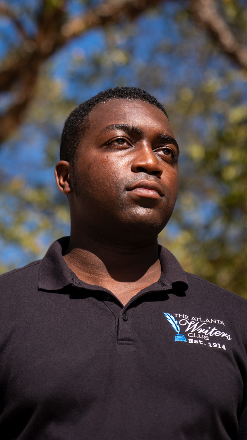 Arthur Beauford poses in a garden in Marietta, Georgia.