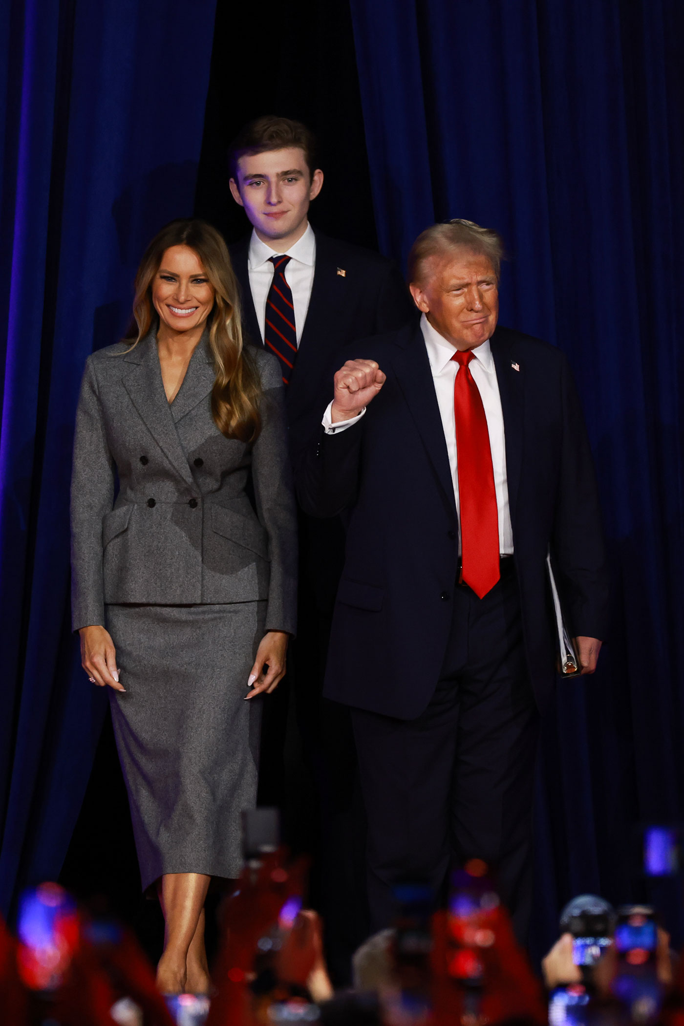 Donald Trump arrives with Melania and Barron Trump at the Palm Beach Convention Center (Joe Raedle/Getty Images)