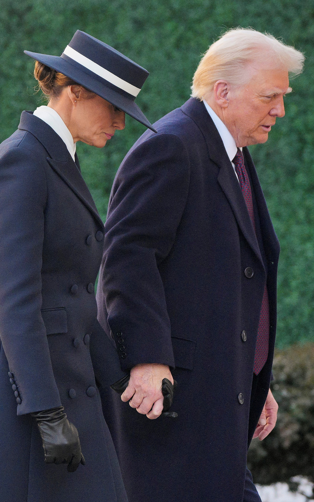 President-elect Donald Trump and his wife Melania Trump arrive for a service at St John's Church