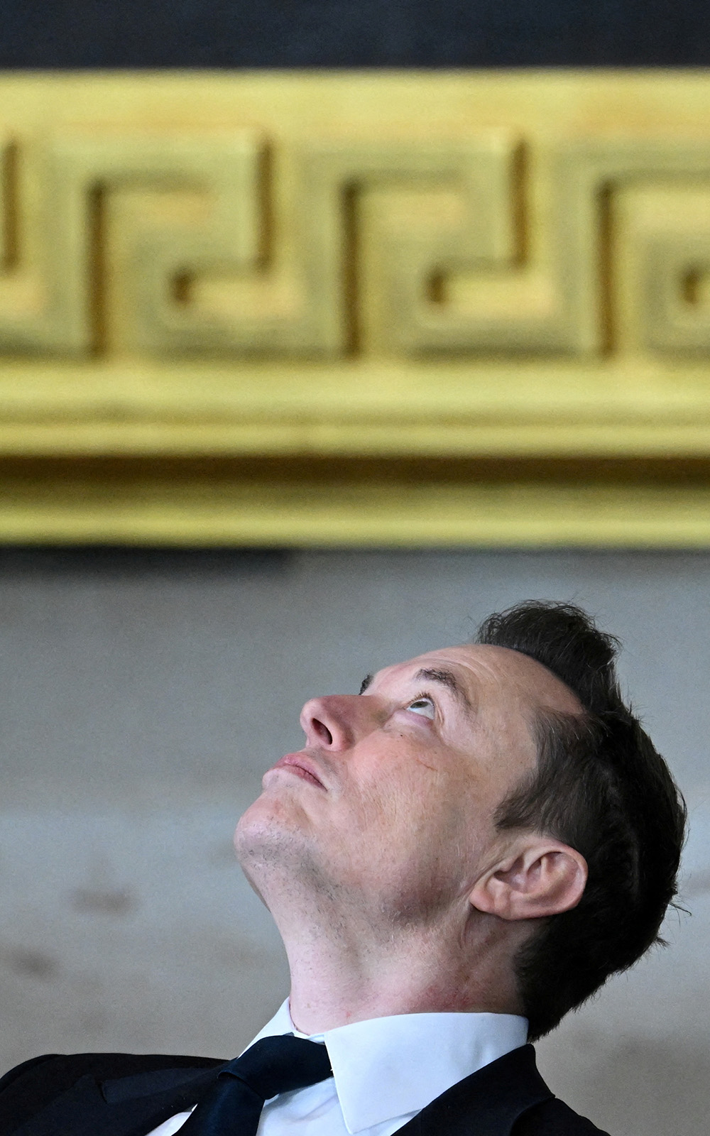 Elon Musk sits in the Rotunda