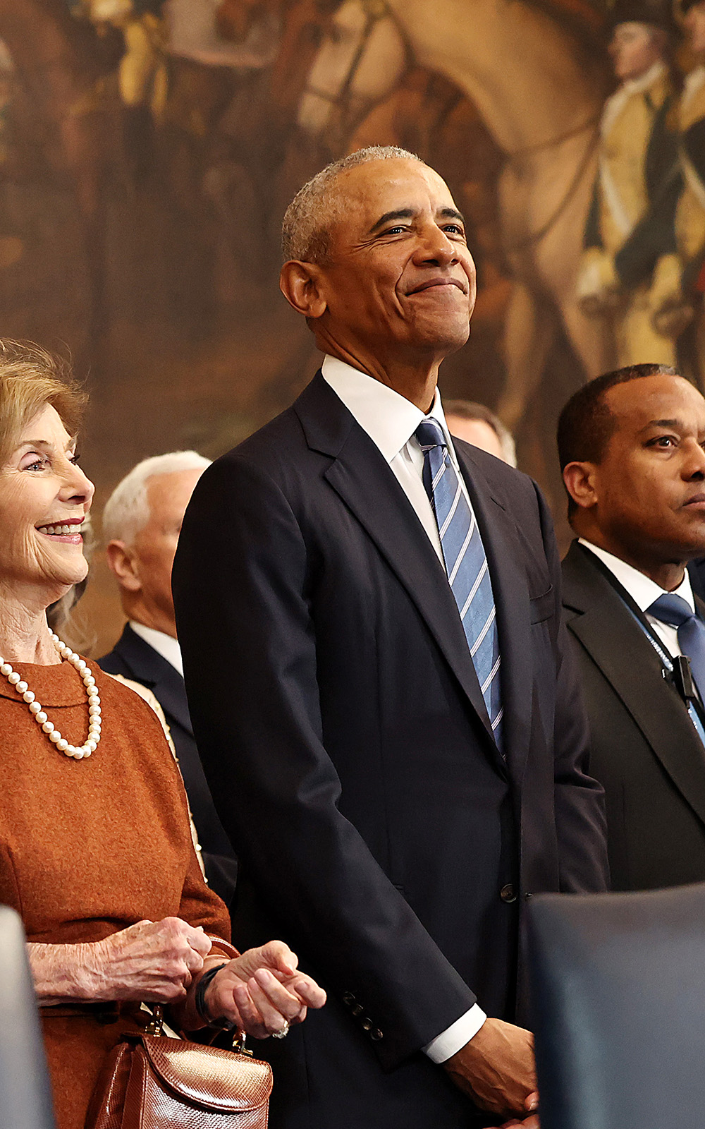 President Obama was among other former presidents at the ceremony